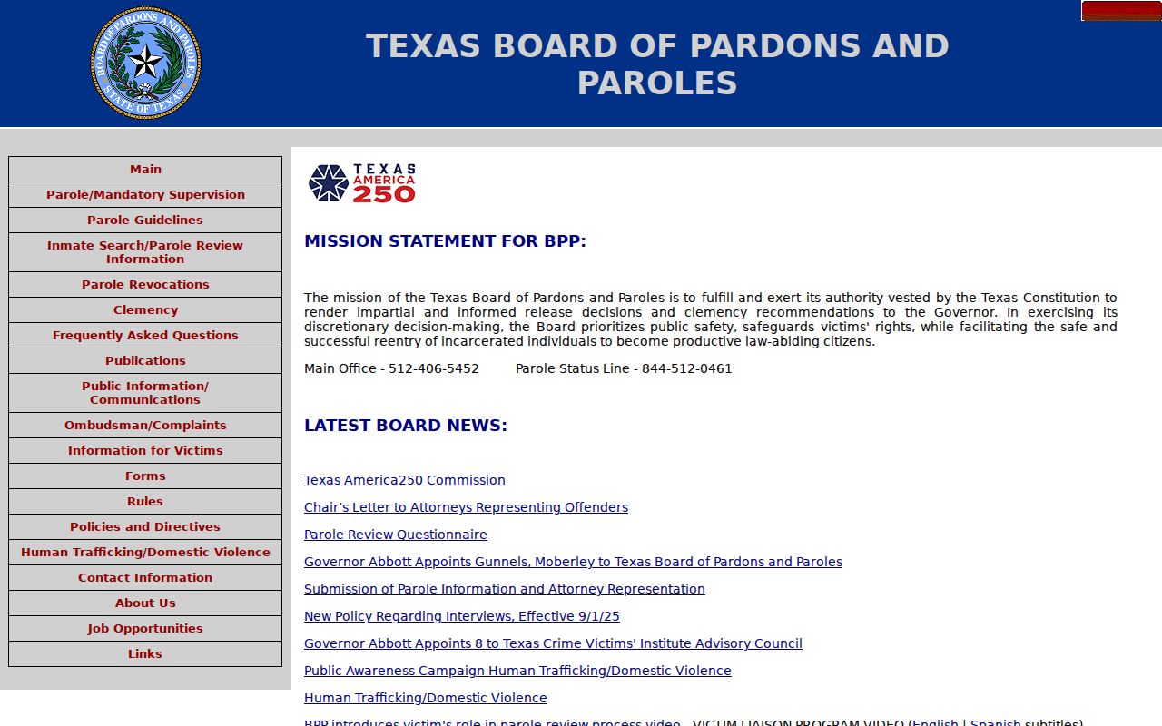 Armstrong County criminal history Board of Pardons and Paroles