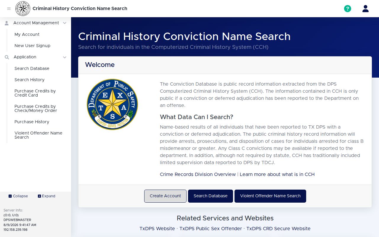 Armstrong County criminal history Texas DPS conviction search
